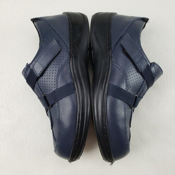 ORTHOFEET Alexandria Leather Comfort Shoes Blue Womens 6 W Wide Casual Loafers - Picture 5 of 11